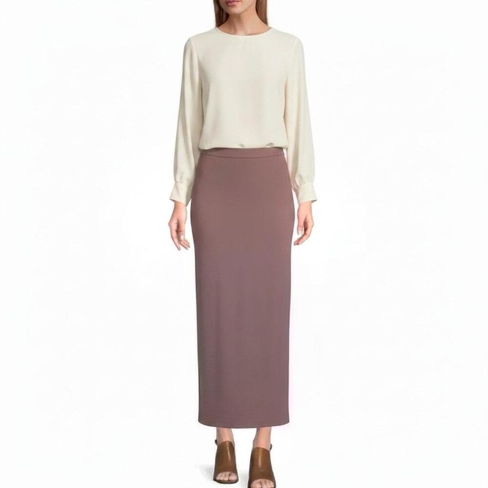 BRYN WALKER Jersey Knit Maxi Skirt Size Small Brown
